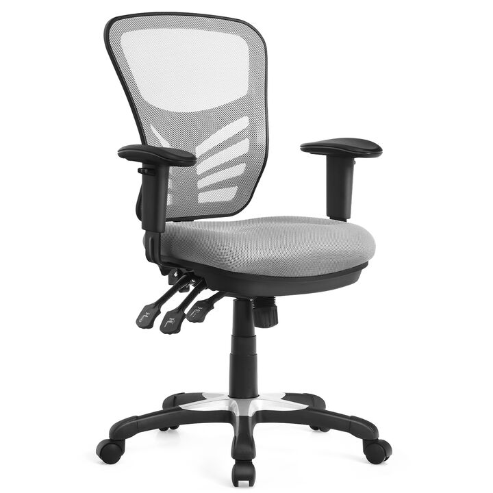 Costway Mesh Office Chair 3-Paddle Computer Desk Chair w/ Adjustable Seat Black