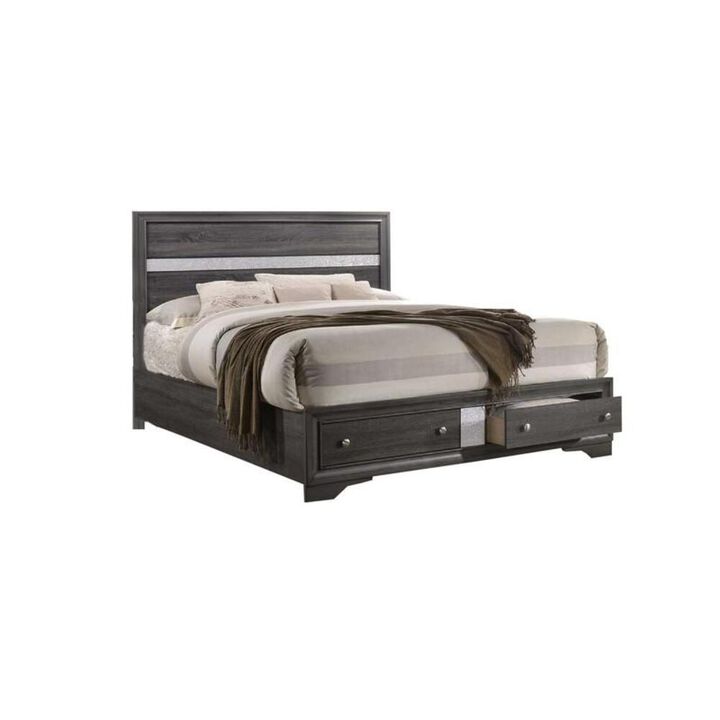 Best Quality Furniture David Plaform Full Bed - Wood Grey