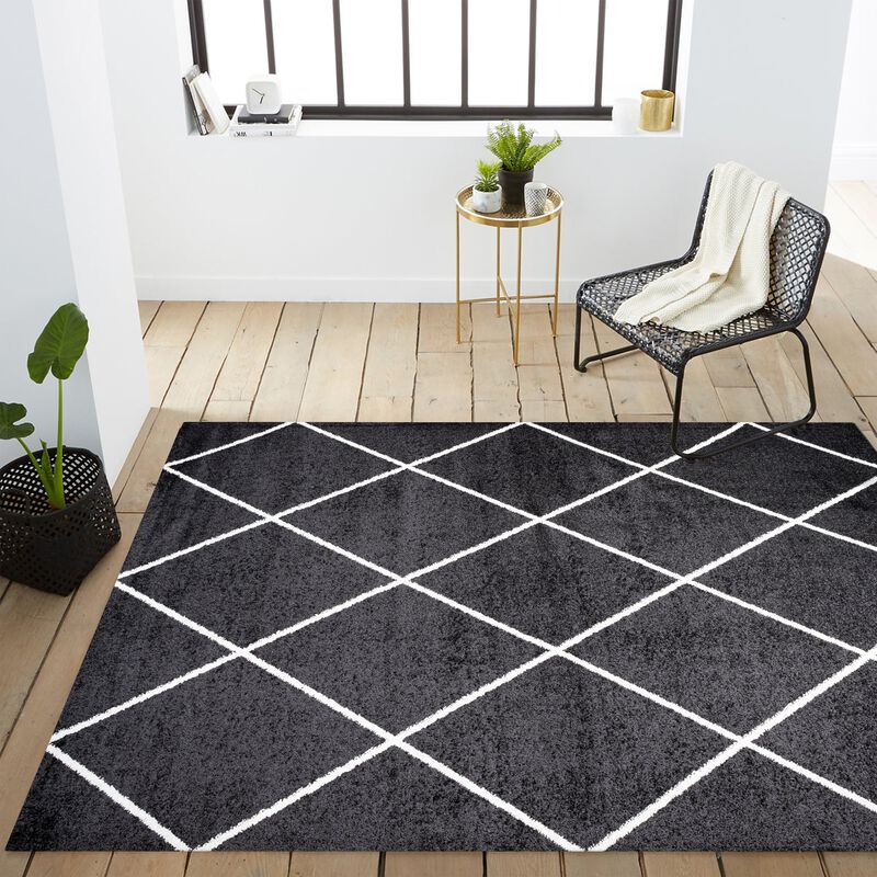 Cole Minimalist Diamond Trellis Area Rug