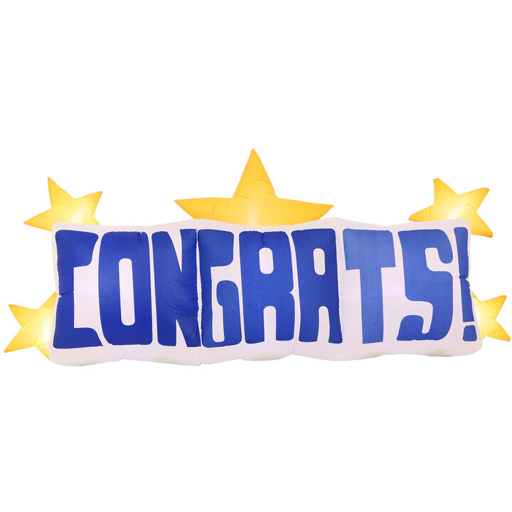 Sunnydaze Congrats Graduation LED Inflatable Yard Decoration - 8 ft