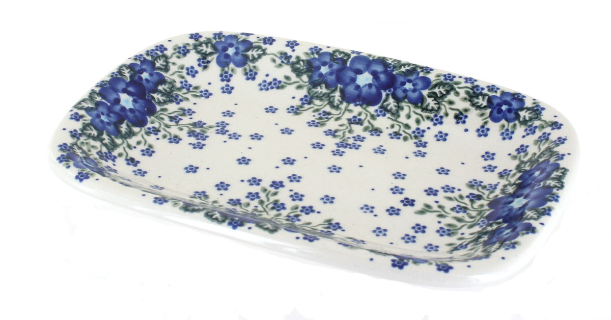 Blue Rose Polish Pottery Atlantis Small Rectangular Serving Platter