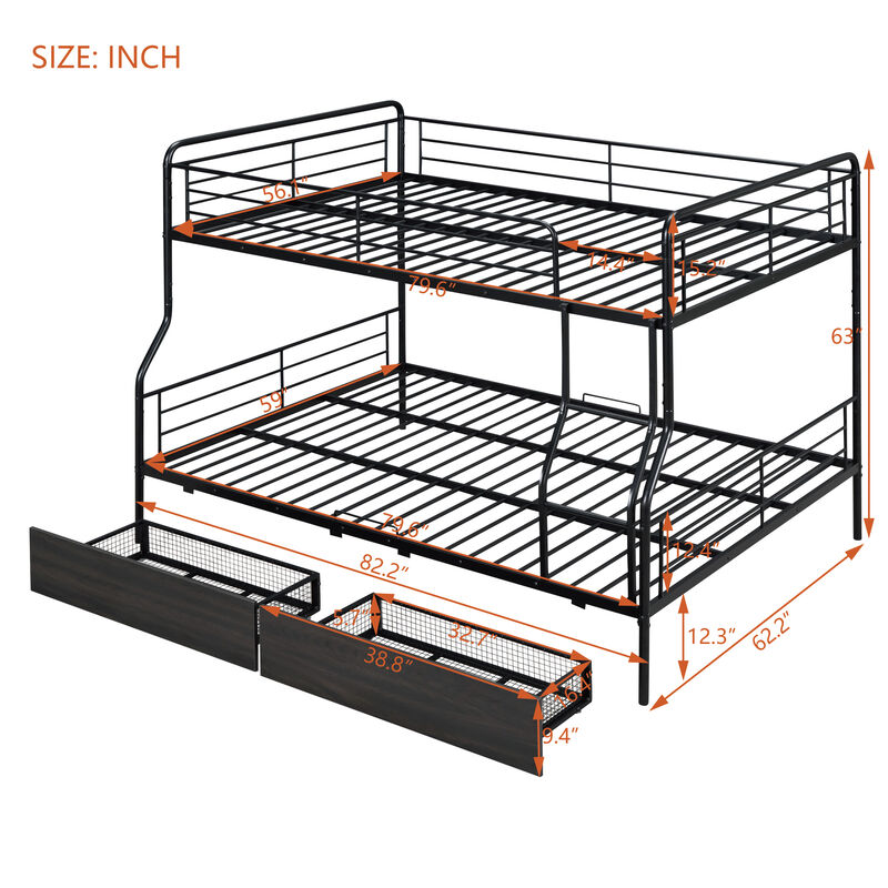 Merax Modern Metal Bunk Bed with 2 Beds