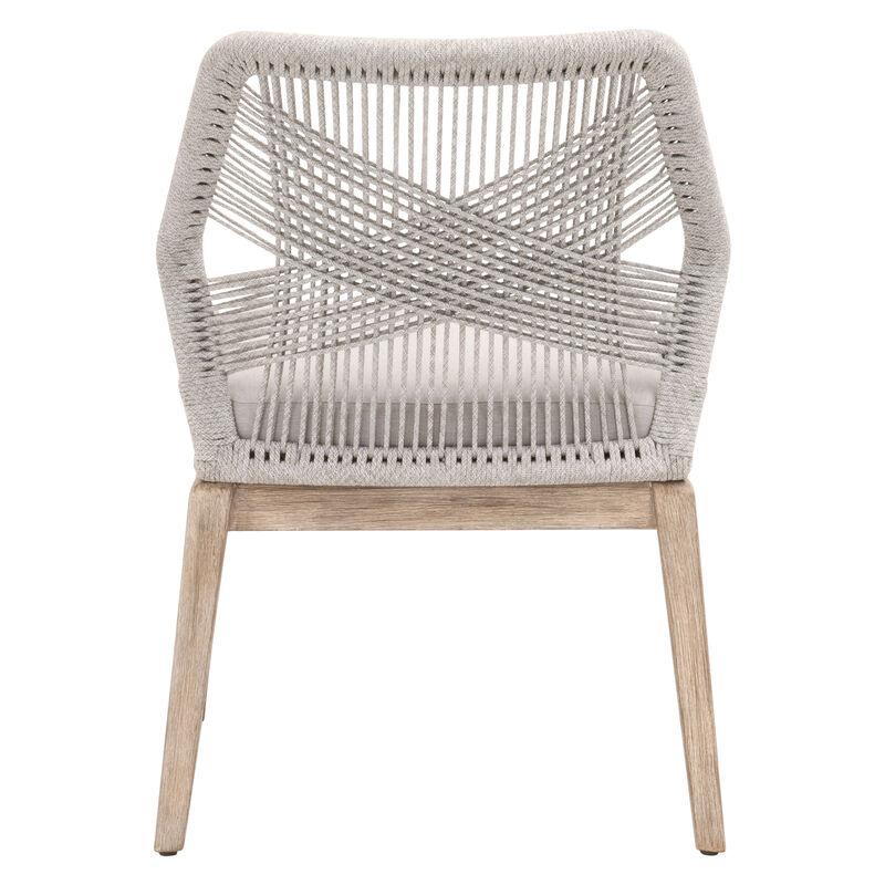 Loom Dining Chair in Taupe & White