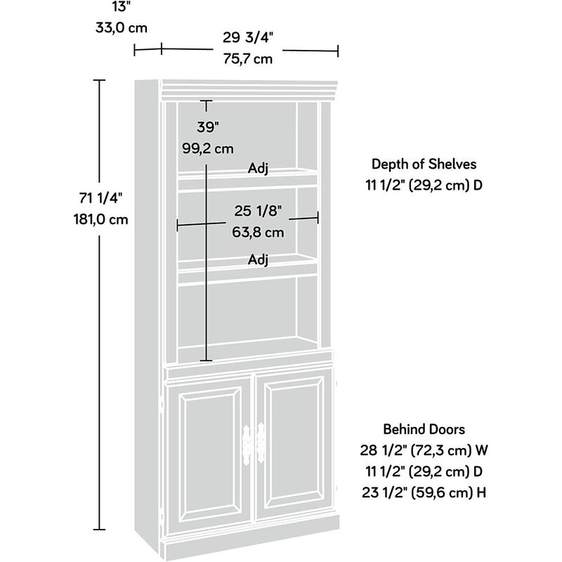 71 inch High 3 Shelf Wooden Bookcase with Storage Drawer in Cherry Finish