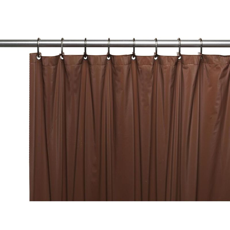 Carnation Home Fashions Premium 4 Gauge Vinyl Shower Curtain Liner with Weighted Magnets and Metal Grommets - Brown 72x72"