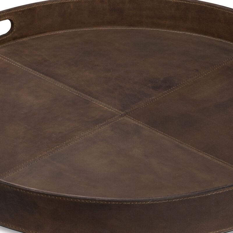 Derby Round Leather Tray