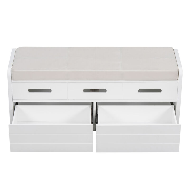 Merax Rustic Storage Bench with 2 Drawers