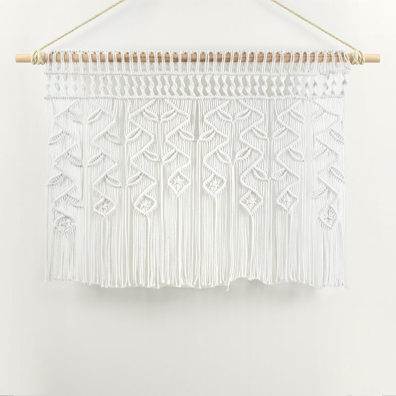 Boho Macrame Leaf Cotton Valance/Kitchen Curtain/Wall Décor