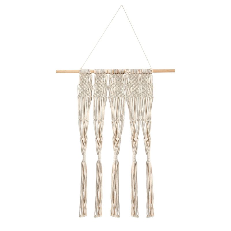 Nearly Natural 2.5-ft x 2-ft Hand Woven Macrame Wall Hanging Decor