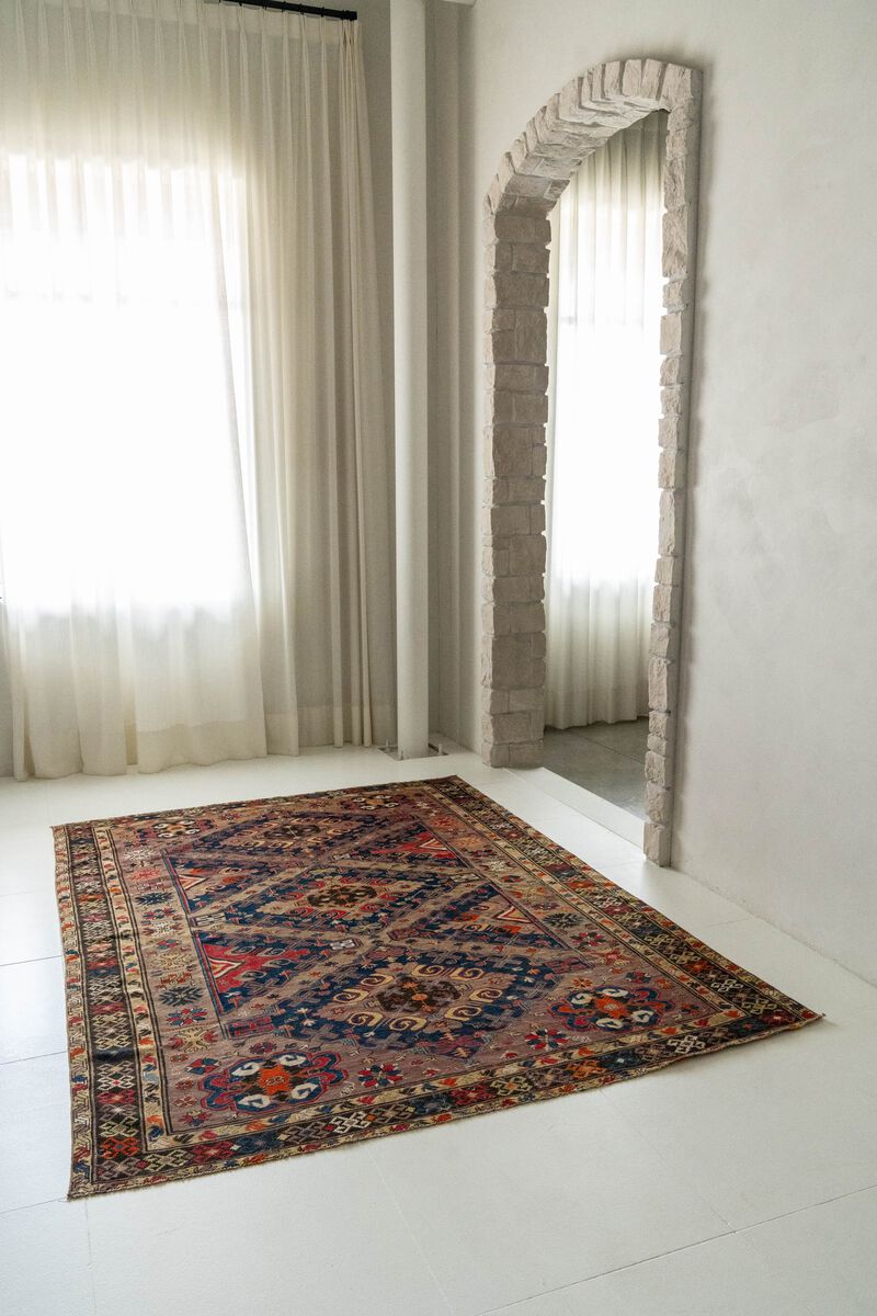 District Loom Vintage Soumak scatter rug-Ipasha