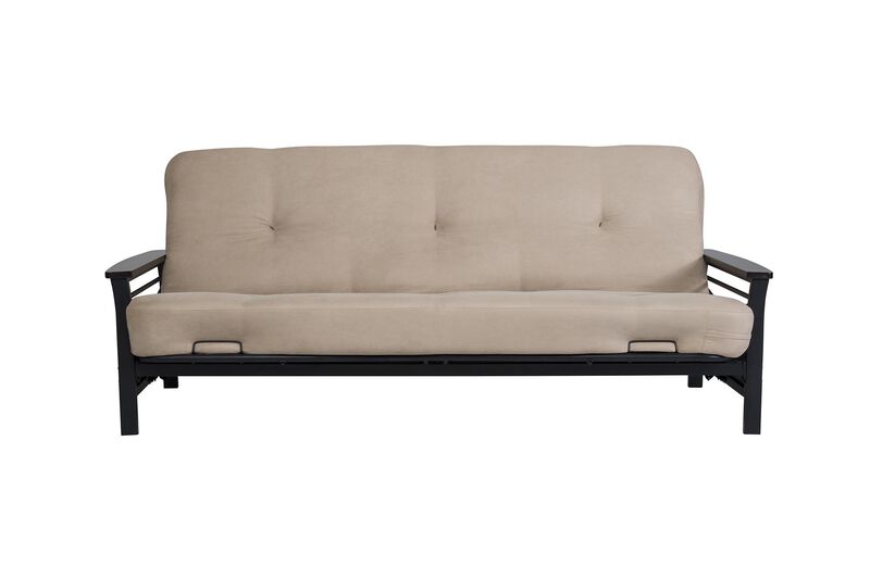 Natalie Metal Futon Frame with Wood Armrests