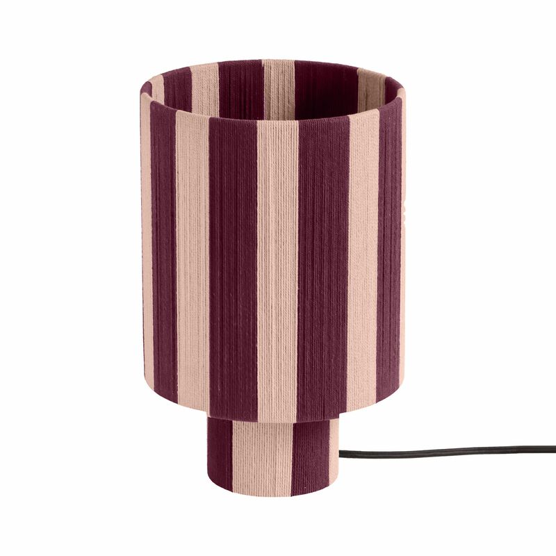 Guinevere Purple and Pink Striped Cotton Table Lamp