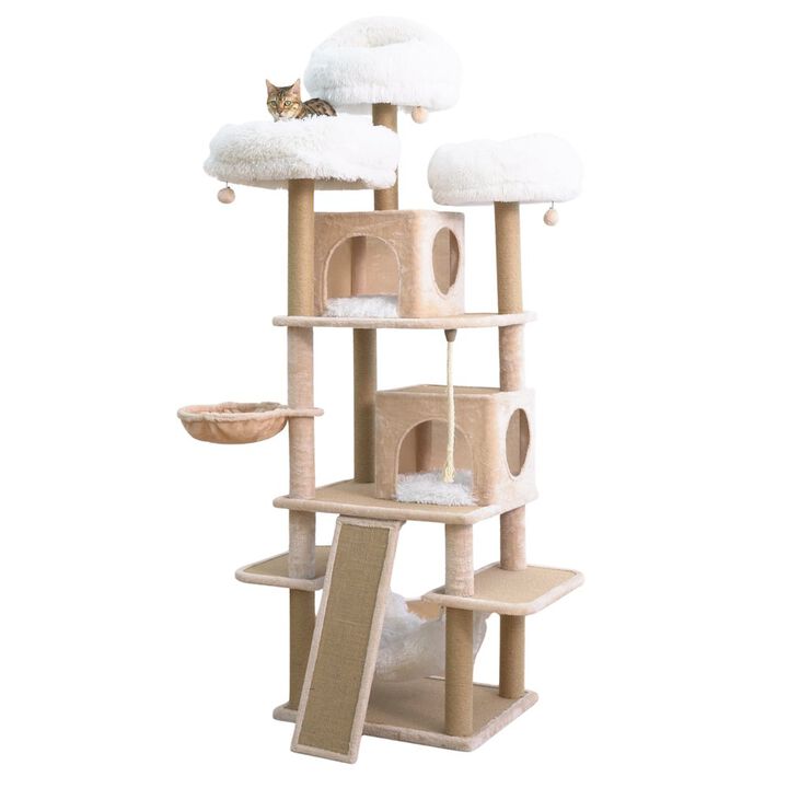 Catry Castle 7-Level 74.5" Cat Tree with Replaceable Parts, Washable Beds