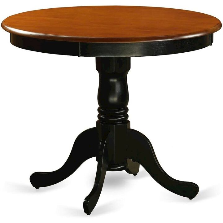 East West Furniture Antique Table 36 Round with Black and Cherry Finish