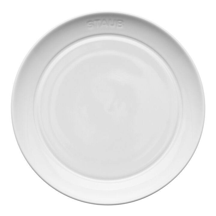 Staub Ceramic Dinnerware 4-pc 6-inch Appetizer Plate Set - White Truffle