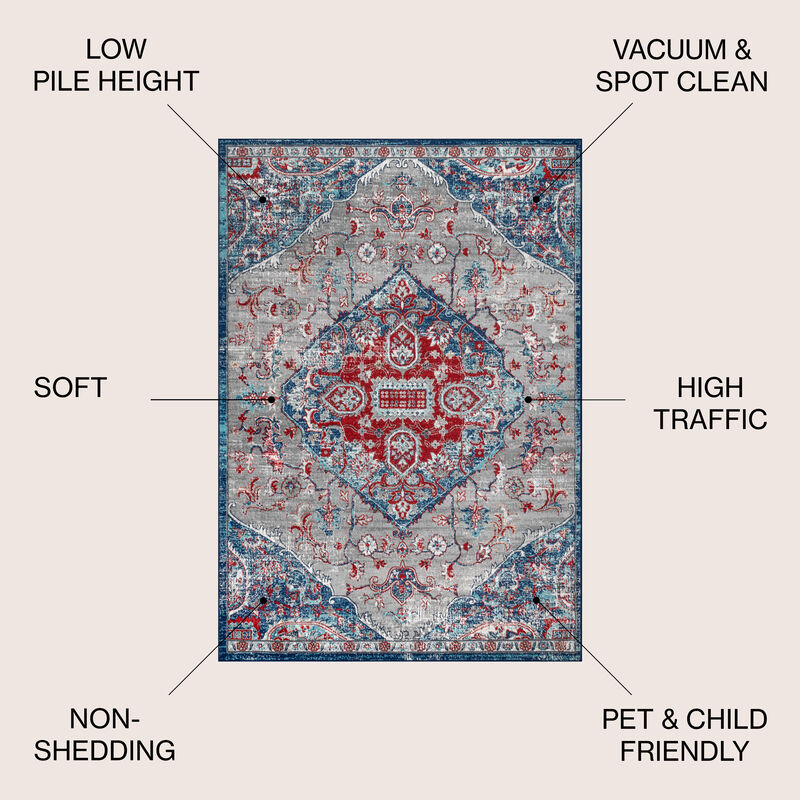 Friv Modern Persian Vintage Medallion Area Rug