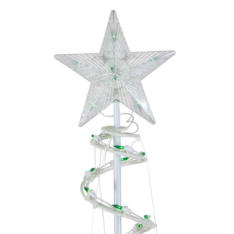 4' Pre-Lit Spiral Outdoor Christmas Tree with Star Topper  Green Lights