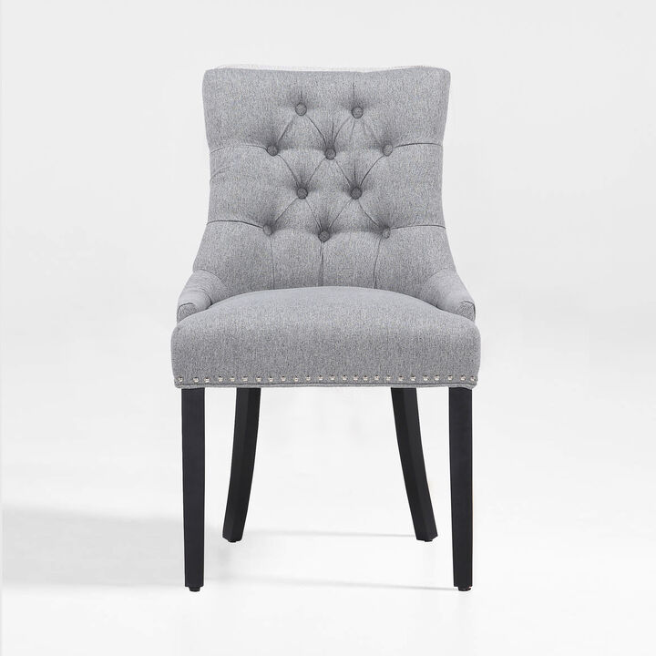 WestinTrends Upholstered Wingback Button Tufted Dining Chair