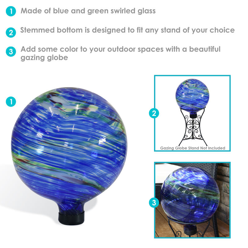 Sunnydaze Glass Gazing Globe- 10 in