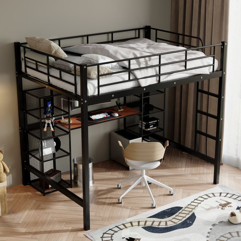 Merax Metal Loft Bed with Desk