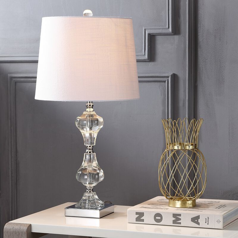 Chloe 26" Crystal LED Table Lamp, Clear