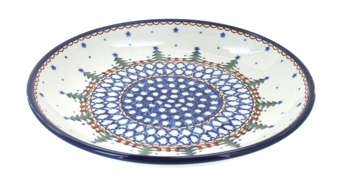 Blue Rose Polish Pottery Signature Garden Dessert Plate