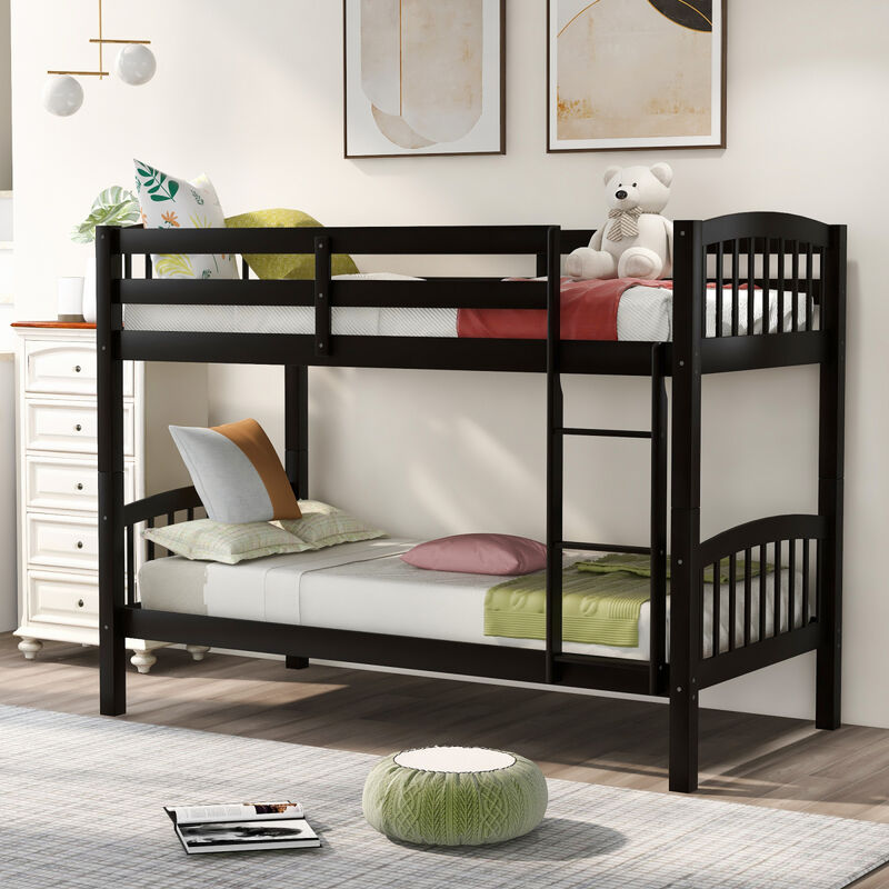 Twin Over Twin Bunk Bed With Ladder