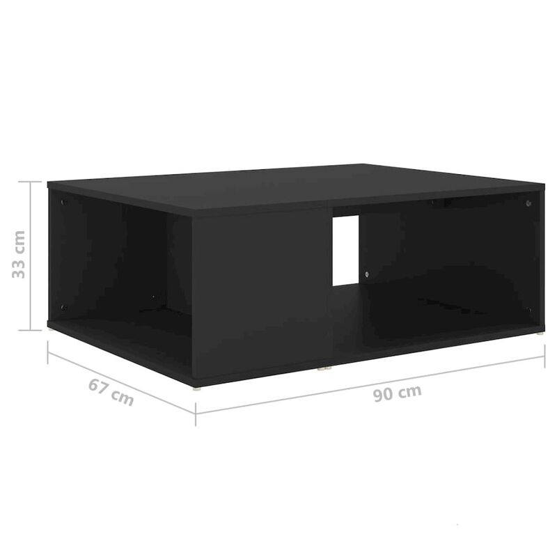 Coffee Table Black 35.4"x26.4"x13" Engineered Wood