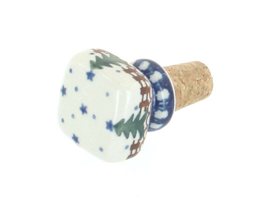 Blue Rose Polish Pottery Saffron Wine Cork