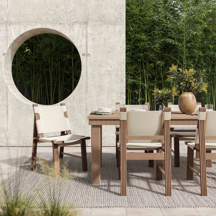 Cassie Natural Outdoor 75" Rectangular Dining Table