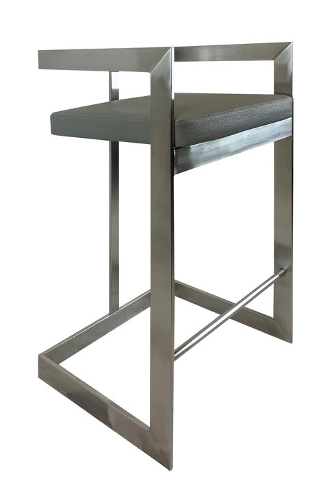 Counter Chair, 26", Black, Stainless Steel Base