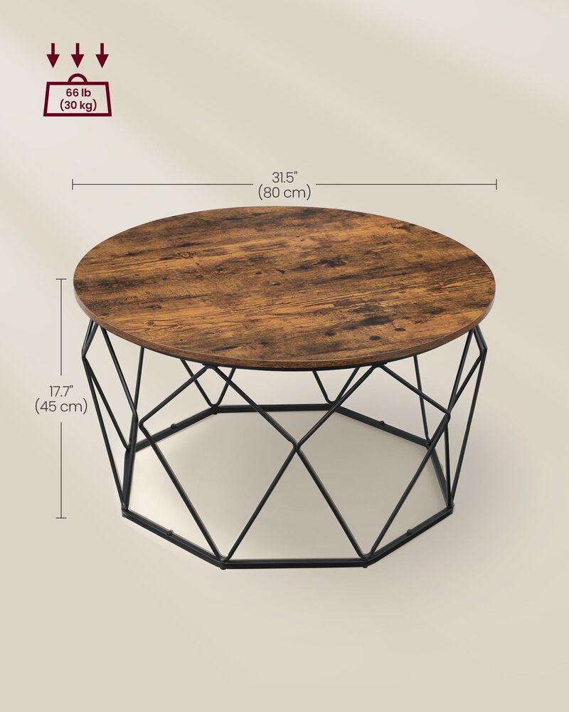 Modern Round Coffee Table - Sleek Wood Design, Perfect for Living Room Decor