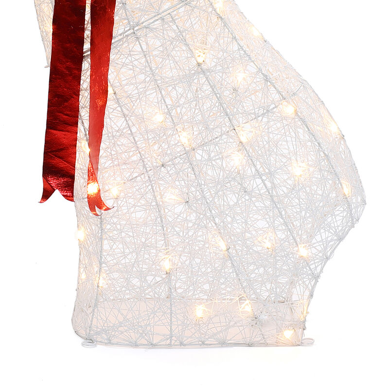 LuxenHome 5.7Ft 3D Christmas Angel with Star Holiday Decoration with Lights