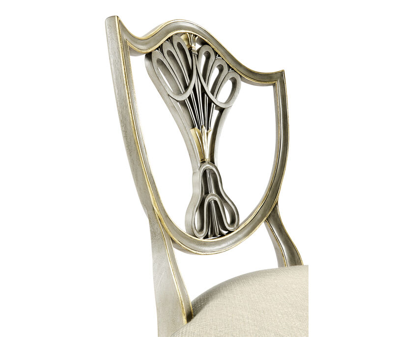 Grey & Gilded Dining Side Chair