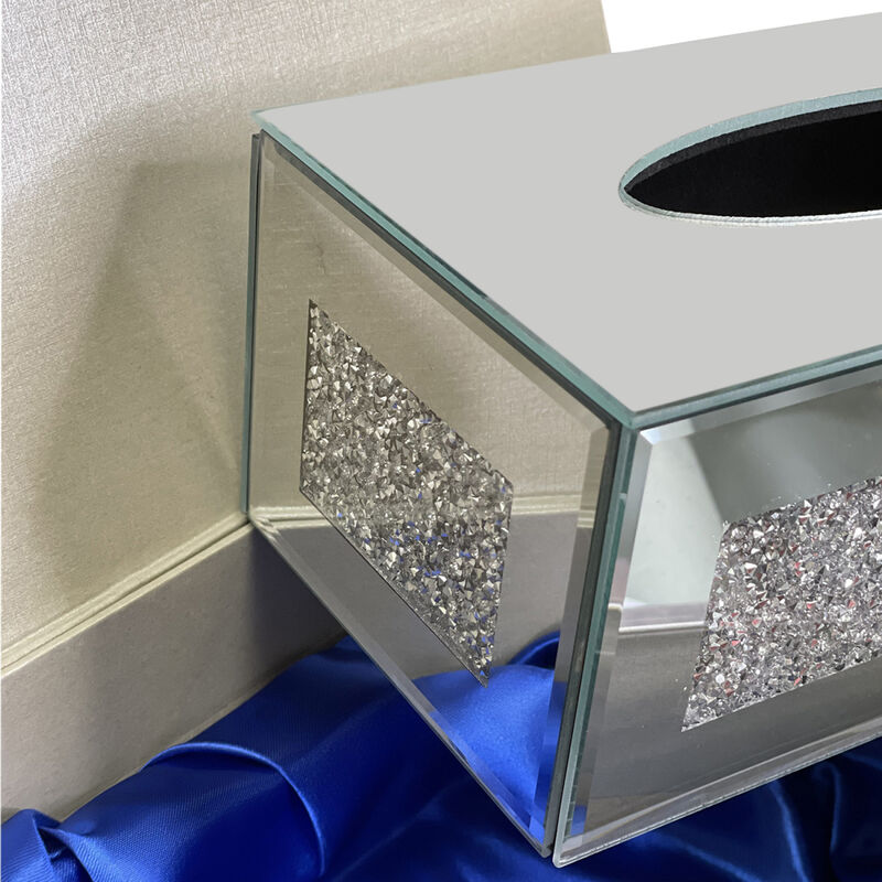 Ambrose Exquisite Mirrored Tissue Holder in Gift Box