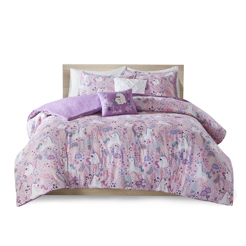 Gracie Mills Glenda Magic Unicorn Cotton Duvet Cover Set