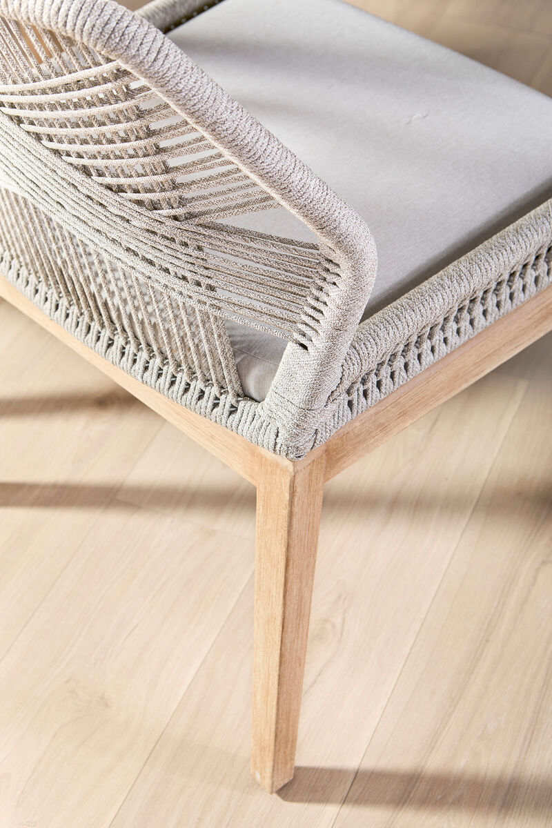 Loom Dining Chair in Taupe & White