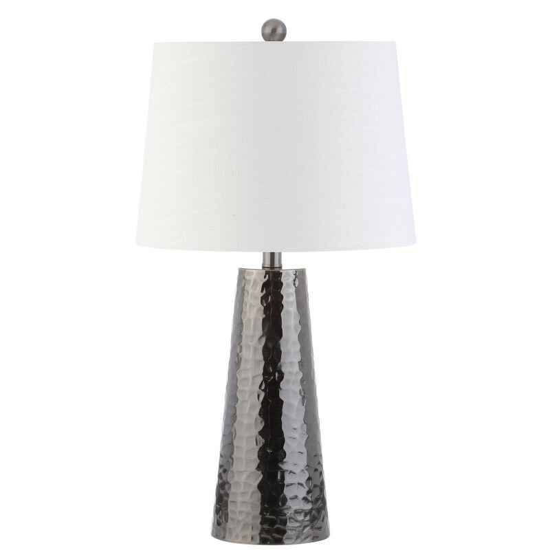 Wells 26" Hammered Metal LED Table Lamp, Black Nickel