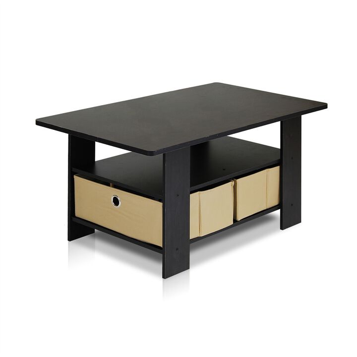 Coffee Table w/Bin Drawer, Espresso/Brown