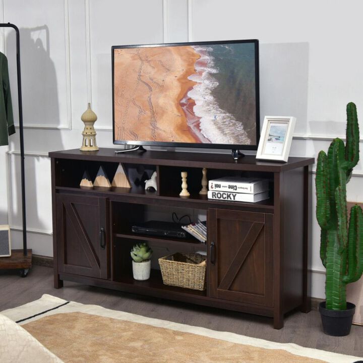 Hivvago TV Stand Media Center Console Cabinet with Barn Door for TV's
