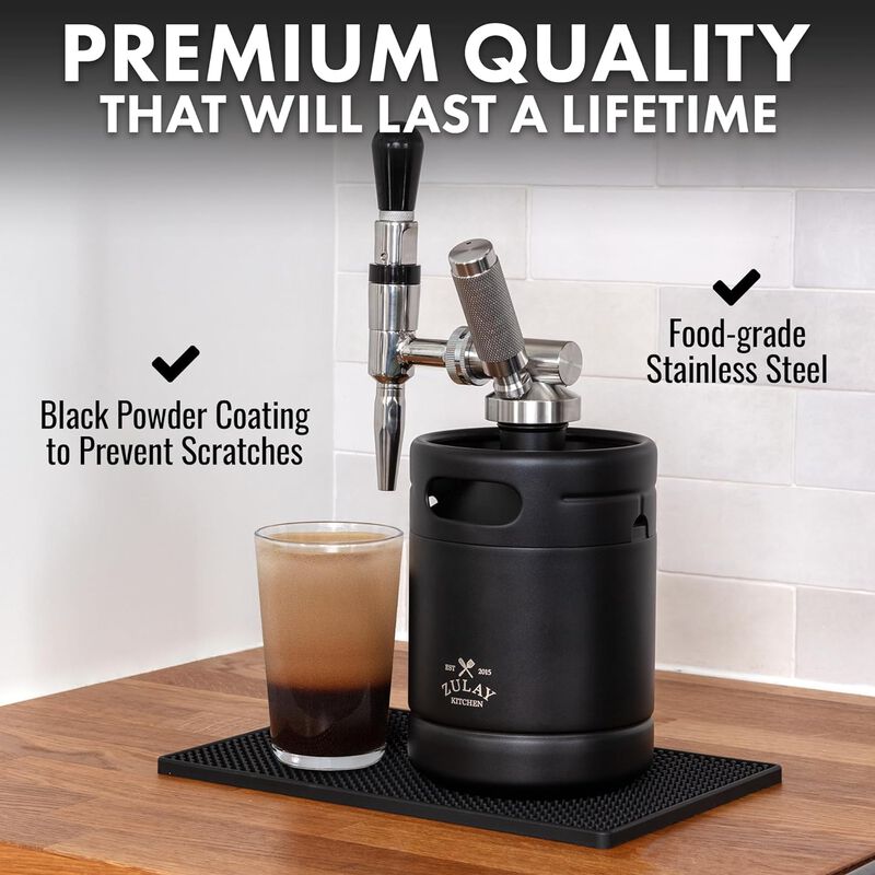 Nitro Cold Brew Maker with Pressure Relieving Valve & Creamer Faucet