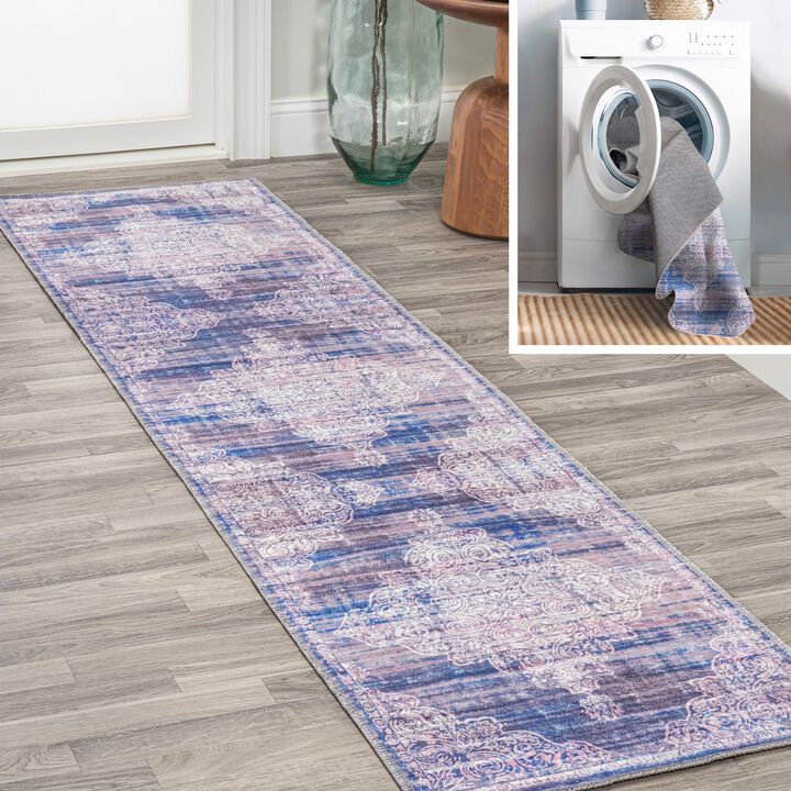 Regis Bohemian Medallion Washable Indoor/Outdoor Area Rug