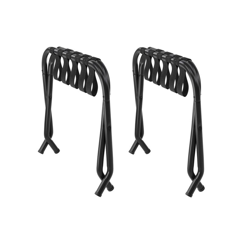 BreeBe Pack of 2 Black Metal Folding Luggage Rack