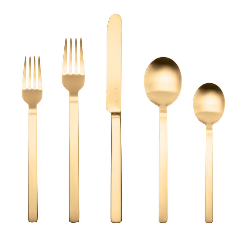 Stile By Pininarina 20-Piece Flatware Set in Ice Gold