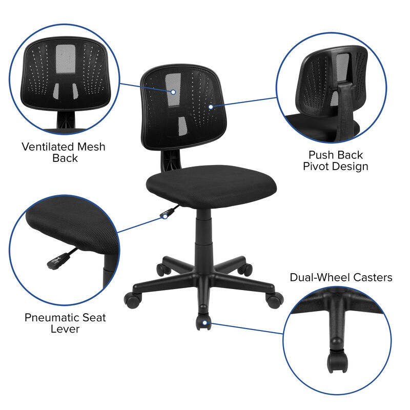 Flash Fundamentals Mid-Back Mesh Swivel Task Office Chair with Pivot Back