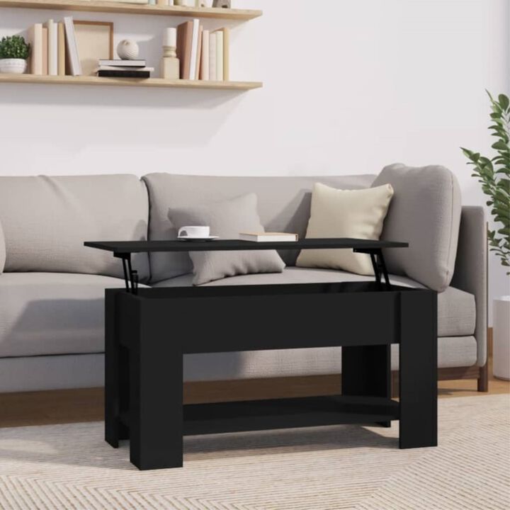 vidaXL Coffee Table Black 39.8"x19.3"x20.5" Engineered Wood