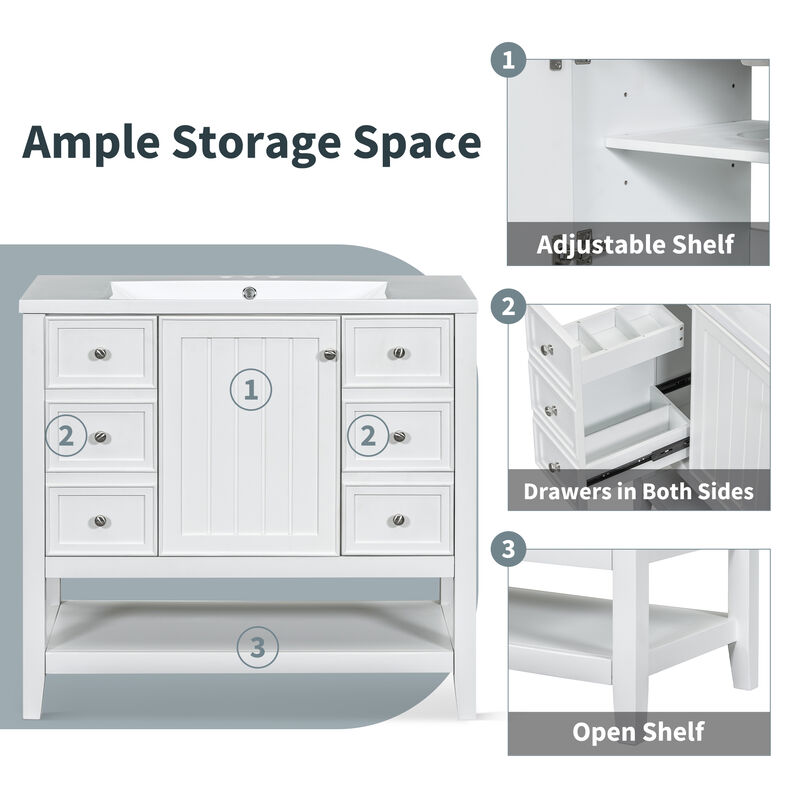 Merax 36" Bathroom Vanity Cabinet Base Only