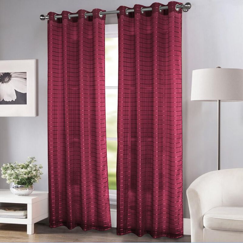 RT Designers Collection Wanda Box Voile Light Filtering One Grommet Curtain Panel 54" x 90"