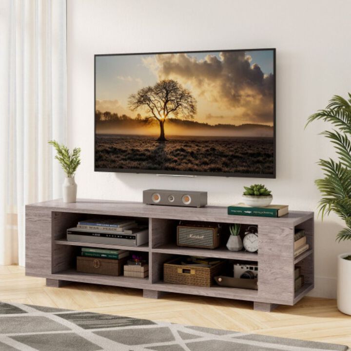 Console Storage Entertainment Media Wood TV Stand