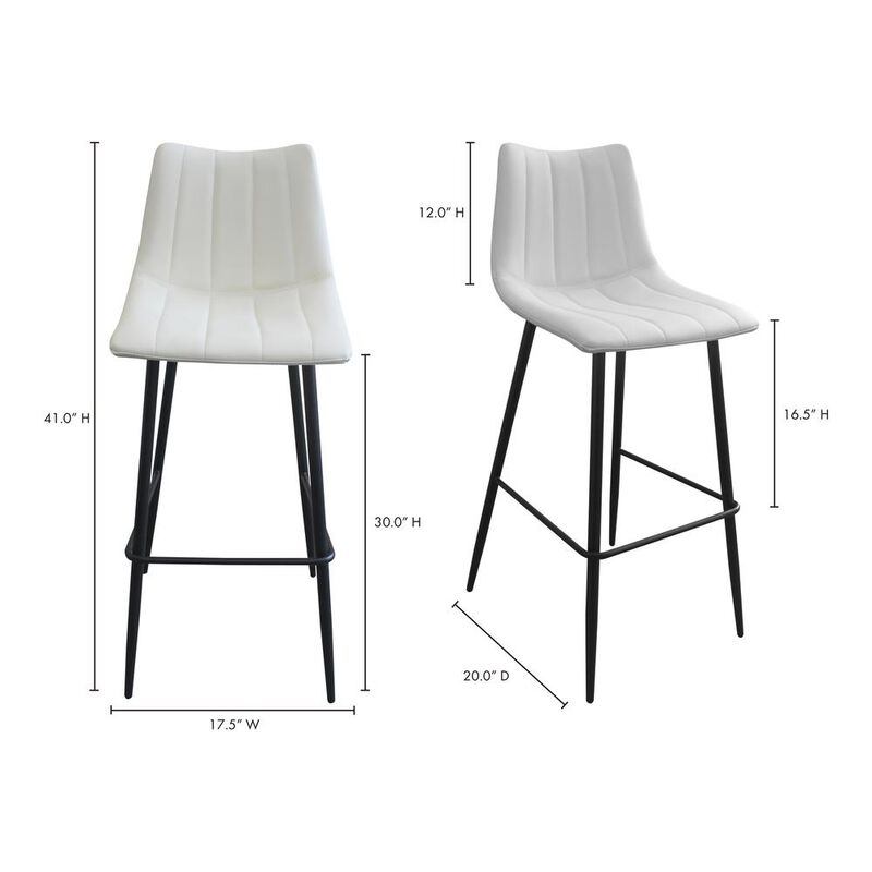 Moe's Home Collection Alibi Barstool Ivory-Set Of Two